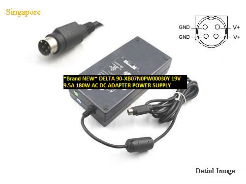 *Brand NEW*DELTA 180W 19V 9.5A 90-XB07N0PW00030Y AC DC ADAPTER POWER SUPPLY - Click Image to Close